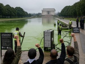 Gutfeld Slams Left for Cheering Algae as Reflecting Pool Chaos