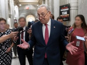 Schumer Shrugs Off Platner Nazi-Tattoo and Sexting Scandal
