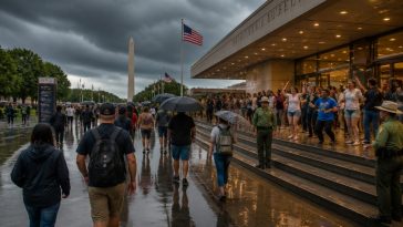 Storms Evacuate National Mall but Trump Keeps 250th Partying