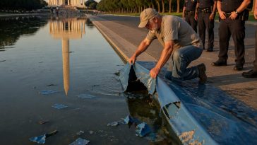 Olympian Indicted for Ripping Up Lincoln Memorial Reflecting Pool