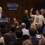 Protester Labels Sen. Chuck Schumer Genocidal at National Press Club