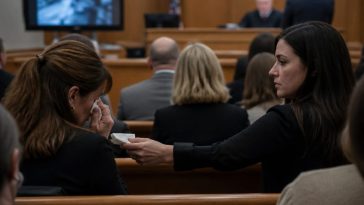 Erika Kirk Hands Tissue to Stranger During Murder Hearing