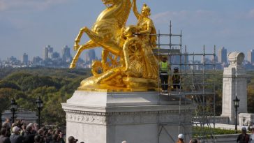 Trump Flaunts $5M Golden Makeover of D.C. War Statues, Critics Cry