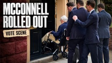 OMG! Mitch McConnell rolled out to vote, and what the wheelchair post claimed still stings