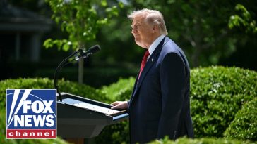 President Trump delivers remarks during Rose Garden dinner