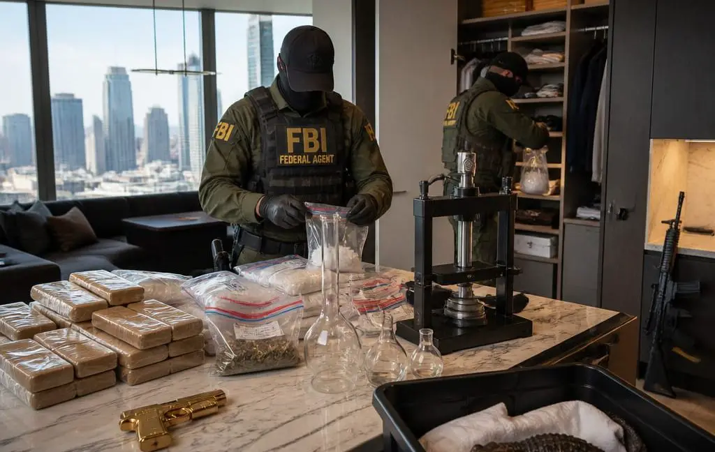 Feds Bust Luxury LA Condo, Find 94 lbs Fentanyl, Gold Gun, Baby Gator