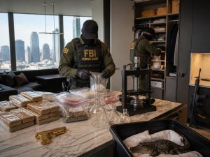 Feds Bust Luxury LA Condo, Find 94 lbs Fentanyl, Gold Gun, Baby Gator