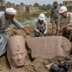 Nile Delta Farmer Unearths Giant Statues Possibly of Ramesses II