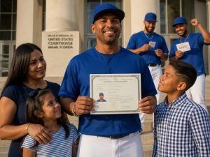 Dodgers' Miguel Rojas Aces US Citizenship Test During Playoff Bye